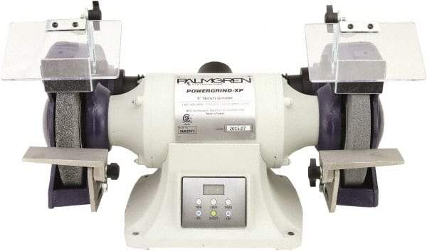 Palmgren - 8" Wheel Diam x 1" Wheel Width, 1 hp Grinder - 5/8" Arbor Hole Diam, 1 Phase, 3,600 Max RPM, 115/240 Volts - Strong Tooling