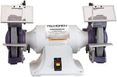 Palmgren - 8" Wheel Diam x 1" Wheel Width, 1 hp Grinder - 5/8" Arbor Hole Diam, 1 Phase, 3,450 Max RPM, 115/230 Volts - Strong Tooling