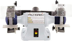 Palmgren - 6" Wheel Diam x 3/4" Wheel Width, 1/3 hp Grinder - 1/2" Arbor Hole Diam, 1 Phase, 3,450 Max RPM, 115/230 Volts - Strong Tooling