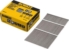 DeWALT - 16 Gauge 2-1/2" Long Finishing Nails for Power Nailers - Steel, Bright Finish, Smooth Shank, Angled Stick Collation, Round Head, Chisel Point - Strong Tooling