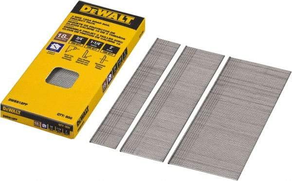 DeWALT - 18 Gauge 2" Long Brad Nails for Power Nailers - Steel, Bright Finish, Smooth Shank, Angled Stick Collation, Round Head, Chisel Point - Strong Tooling