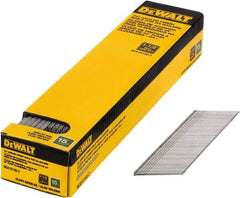 DeWALT - 15 Gauge 1-1/2" Long Finishing Nails for Power Nailers - Steel, Bright Finish, Smooth Shank, Angled Stick Collation, Round Head, Chisel Point - Strong Tooling