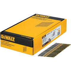 DeWALT - 9 Gauge 3-1/4" Long Framing Nails for Power Nailers - Steel, Bright Finish, Smooth Shank, Angled Stick Collation, Round Head - Strong Tooling