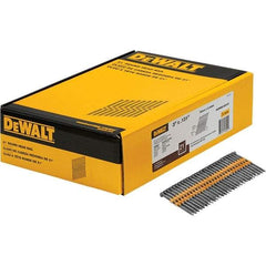 DeWALT - 9 Gauge 3" Long Framing Nails for Power Nailers - Steel, Bright Finish, Smooth Shank, Angled Stick Collation, Round Head - Strong Tooling