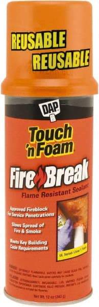 DAP - 12 oz Aerosol Orange Polyurethane Fire Barrier Foam - 10 to 25 min Tack Free Dry Time, 4 hr Full Cure Time - Strong Tooling