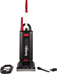 Sanitaire - Single Motor Quiet & Upright Vacuum Cleaner - 12" Cleaning Width, 10" Amps, Ergonomic Handle, Black - Strong Tooling