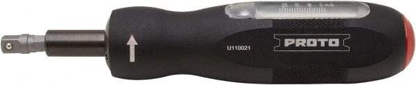 Proto - 1 Piece, 4 to 22 In/Lb, Torque Limiting Screwdriver - 5-3/4" OAL, 1/4" Drive - Strong Tooling