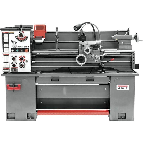 Jet - 14" Swing, 36-7/8" Between Centers, 230 Volt, Single Phase Bench Lathe - 2 hp, 70 to 1,900 RPM Spindle Speed, 2" Spindle Bore Diam, 76-13/32" OAL x 29-29/32" OAH x 59-13/16" Overall Depth - Strong Tooling