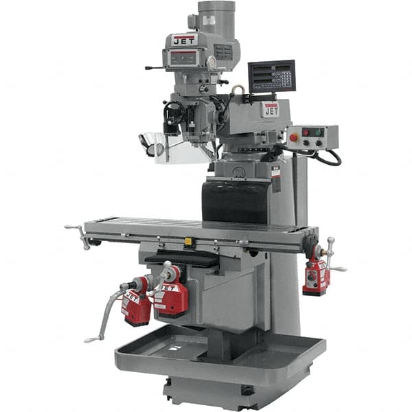 Jet - 54" Table Width x 12" Table Length, Variable Speed Pulley Control, 3 Phase Knee Milling Machine - NST40 Spindle Taper, 5 hp - Strong Tooling