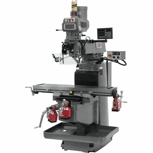 Jet - 54" Table Width x 12" Table Length, Variable Speed Pulley Control, 3 Phase Knee Milling Machine - NST40 Spindle Taper, 5 hp - Strong Tooling