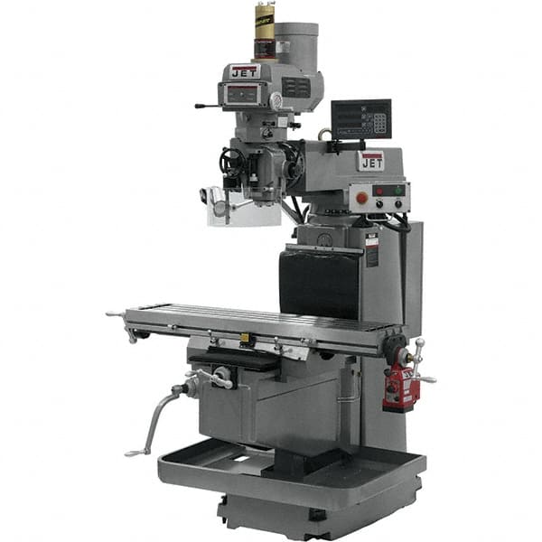 Jet - 54" Table Width x 12" Table Length, Variable Speed Pulley Control, 3 Phase Knee Milling Machine - NST40 Spindle Taper, 5 hp - Strong Tooling