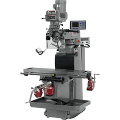 Jet - 54" Table Width x 12" Table Length, Variable Speed Pulley Control, 3 Phase Knee Milling Machine - R8 Spindle Taper, 5 hp - Strong Tooling