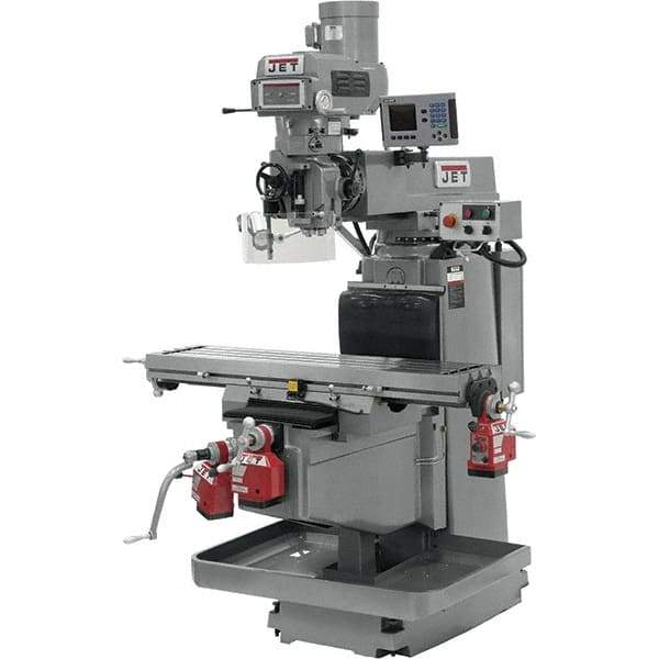 Jet - 54" Table Width x 12" Table Length, Variable Speed Pulley Control, 3 Phase Knee Milling Machine - NST40 Spindle Taper, 5 hp - Strong Tooling