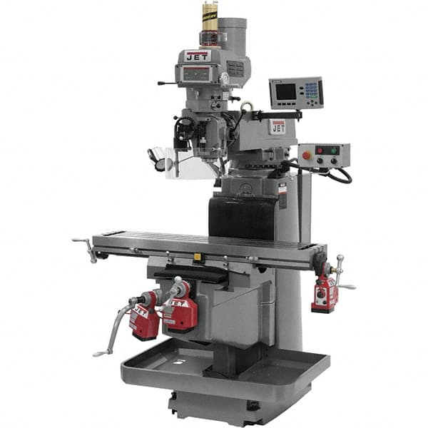 Jet - 54" Table Width x 12" Table Length, Variable Speed Pulley Control, 3 Phase Knee Milling Machine - NST40 Spindle Taper, 5 hp - Strong Tooling