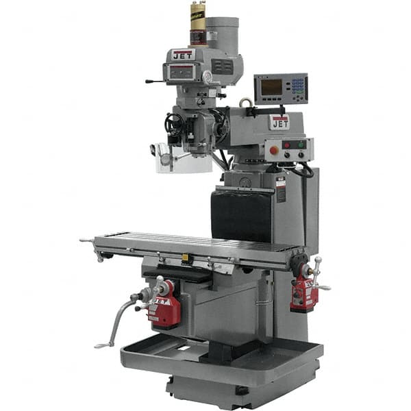 Jet - 54" Table Width x 12" Table Length, Variable Speed Pulley Control, 3 Phase Knee Milling Machine - NST40 Spindle Taper, 5 hp - Strong Tooling