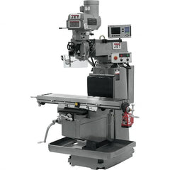 Jet - 54" Table Width x 12" Table Length, Variable Speed Pulley Control, 3 Phase Knee Milling Machine - NST40 Spindle Taper, 5 hp - Strong Tooling