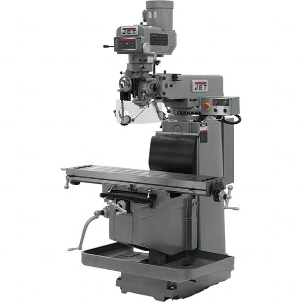 Jet - 54" Table Width x 12" Table Length, Variable Speed Pulley Control, 3 Phase Knee Milling Machine - NST40 Spindle Taper, 5 hp - Strong Tooling