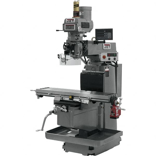 Jet - 54" Table Width x 12" Table Length, Electronic Variable Speed Control, 3 Phase Knee Milling Machine - NST40 Spindle Taper, 5 hp - Strong Tooling