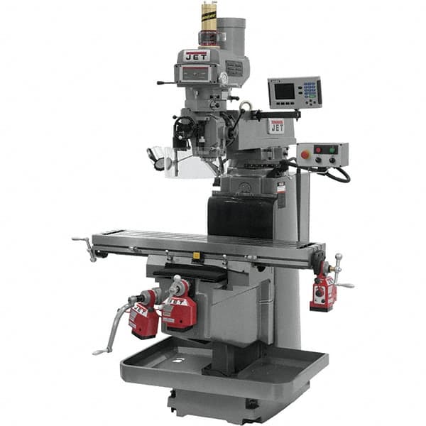 Jet - 54" Table Width x 12" Table Length, Electronic Variable Speed Control, 3 Phase Knee Milling Machine - NST40 Spindle Taper, 5 hp - Strong Tooling