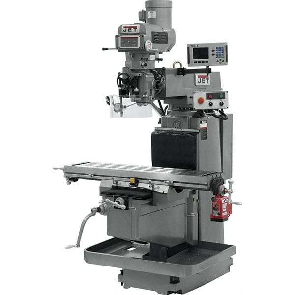 Jet - 54" Table Width x 12" Table Length, Electronic Variable Speed Control, 3 Phase Knee Milling Machine - NST40 Spindle Taper, 5 hp - Strong Tooling