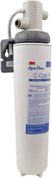 3M Aqua-Pure - 3-3/16" OD, 15-5/32" Cartridge Length, 0.5 Micron Rating Cartridge Filter Assembly - 3/8" Pipe Size, Reduces Particulate, Chlorine Odor, Parasitic Protozoan Cysts & Sediment - Strong Tooling