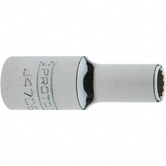 Proto - 1/4" Drive, Intermediate Hand Socket - 12 Points, 1-17/64" OAL, Steel, Full Polish Finish - Strong Tooling