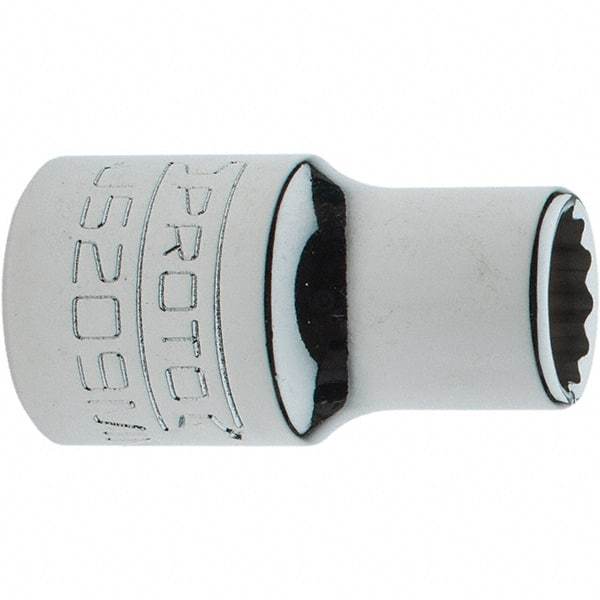 Proto - 3/8" Drive, Intermediate Hand Socket - 12 Points, 1-17/64" OAL, Steel, Full Polish Finish - Strong Tooling