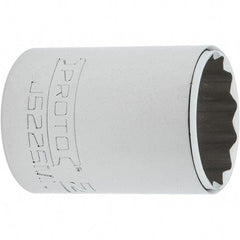 Proto - 3/8" Drive, Intermediate Hand Socket - 12 Points, 1-25/32" OAL, Steel, Full Polish Finish - Strong Tooling