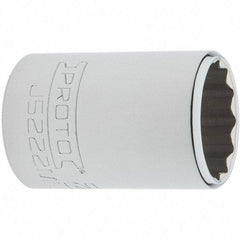 Proto - 3/8" Drive, Intermediate Hand Socket - 12 Points, 1-25/32" OAL, Steel, Full Polish Finish - Strong Tooling