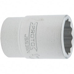 Proto - 1-1/8", 3/4" Drive, Standard Hand Socket - 12 Points, 2.335" OAL, Steel, Full Polish Finish - Strong Tooling