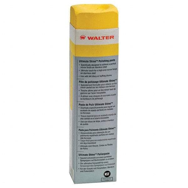 WALTER Surface Technologies - 1,300 g Polishing Compound - Compound Grade Fine, Grade 0, Yellow, For Fine Polishing, Use on Stainless Steel & Aluminum - Strong Tooling