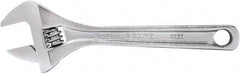 Proto - 15/16" Jaw Capacity, 6" Standard Adjustable Wrench - Steel, Polished Finish, 6" OAL - Strong Tooling