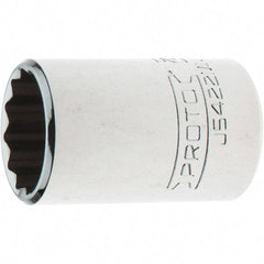 Proto - 1/2" Drive, Standard Hand Socket - 12 Points, 1-35/64" OAL, Steel, Chrome Finish - Strong Tooling