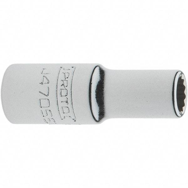 Proto - 1/4" Drive, Standard Hand Socket - 12 Points, 1-17/64" OAL, Steel, Chrome Finish - Strong Tooling