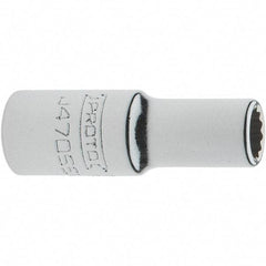 Proto - 1/4" Drive, Standard Hand Socket - 12 Points, 1-17/64" OAL, Steel, Chrome Finish - Strong Tooling