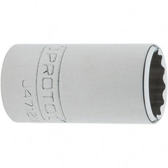 Proto - 1/4" Drive, Standard Hand Socket - 12 Points, 1-17/64" OAL, Steel, Chrome Finish - Strong Tooling