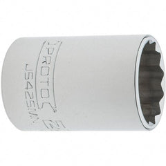 Proto - 1/2" Drive, Standard Hand Socket - 12 Points, 1-59/64" OAL, Steel, Chrome Finish - Strong Tooling