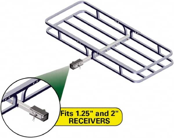 Erickson Manufacturing - Aluminum Cargo Carrier - 19-1/2" Wide x 53-1/2" Long, Silver, For Use with 1.25" Receivers & 2" Receivers - Strong Tooling