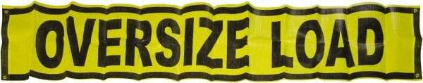 Erickson Manufacturing - Vinyl Oversized Load Banner - 18" Wide x 84" Long, Yellow & Black, For Use with Trucks - Strong Tooling