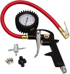 Milton - 0 to 150 psi Dial Easy-Clip Tire Pressure Gauge - 13' Hose Length, 2 psi Resolution - Strong Tooling