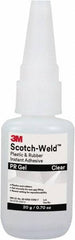 3M - 0.71 oz Tube Clear Instant Adhesive - Series Part Number PR Gel, 30 to 60 sec Working Time, 24 hr Full Cure Time - Strong Tooling