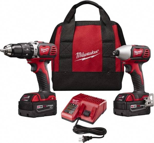 Milwaukee Tool - 18 Volt Cordless Tool Combination Kit - Includes Brushless Compact Drill/Driver & Brushless 1/4" Impact Driver, Lithium-Ion Battery Included - Strong Tooling