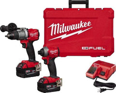 Milwaukee Tool - 18 Volt Cordless Tool Combination Kit - Includes 1/2" Brushless Hammer Drill/Driver & 1/4" Hex Impact Driver, Lithium-Ion Battery Included - Strong Tooling