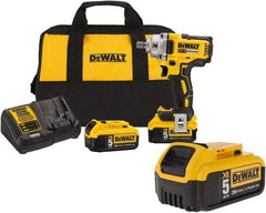 DeWALT - 1/2" Drive 20 Volt Mid-Handle Cordless Impact Wrench & Ratchet - 2,000 RPM, 0 to 3,100 BPM, 330 Ft/Lb Torque, 3 Lithium-Ion Batteries Included - Strong Tooling