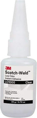 3M - 0.71 oz Bottle Clear Instant Adhesive - Series Part Number LO1000, 20 to 70 sec Working Time, 24 hr Full Cure Time - Strong Tooling