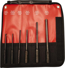 Mayhew - 6 Piece, 3 to 8mm, Pin & Pilot Punch Set - Hex Shank, Steel, Comes in Kit Bag - Strong Tooling