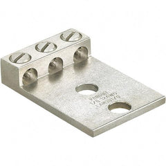 Panduit - 6 AWG Noninsulated Lug Connection Square Ring Terminal - 1/2" Stud, 4" OAL x 2.82" Wide, Tin Plated Aluminum Contact - Strong Tooling