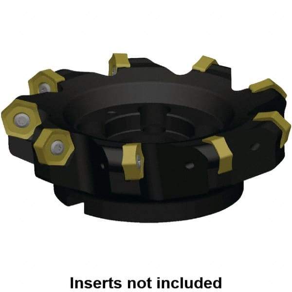 Kennametal - 117.33mm Cut Diam, 32mm Arbor Hole, 8mm Max Depth of Cut, 45° Indexable Chamfer & Angle Face Mill - 5 Inserts, HNPJ 1307... Insert, Right Hand Cut, 5 Flutes, Through Coolant, Series Dodeka Max - Strong Tooling