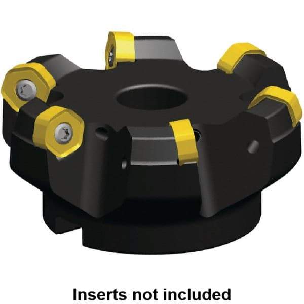 Kennametal - 8 Inserts, 3.667" Cutter Diam, 0.064" Max Depth of Cut, Indexable High-Feed Face Mill - 1.063" Arbor Hole Diam, 1.968" High, KSHR Toolholder, HNGJ 0905.. Inserts, Series Dodeka Mini High-Feed - Strong Tooling