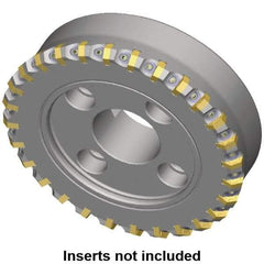 Kennametal - 112.8mm Cut Diam, 32mm Arbor Hole, 6.5mm Max Depth of Cut, 45° Indexable Chamfer & Angle Face Mill - 14 Inserts, HNGX 0905... Insert, Right Hand Cut, 14 Flutes, Series HexaCut - Strong Tooling